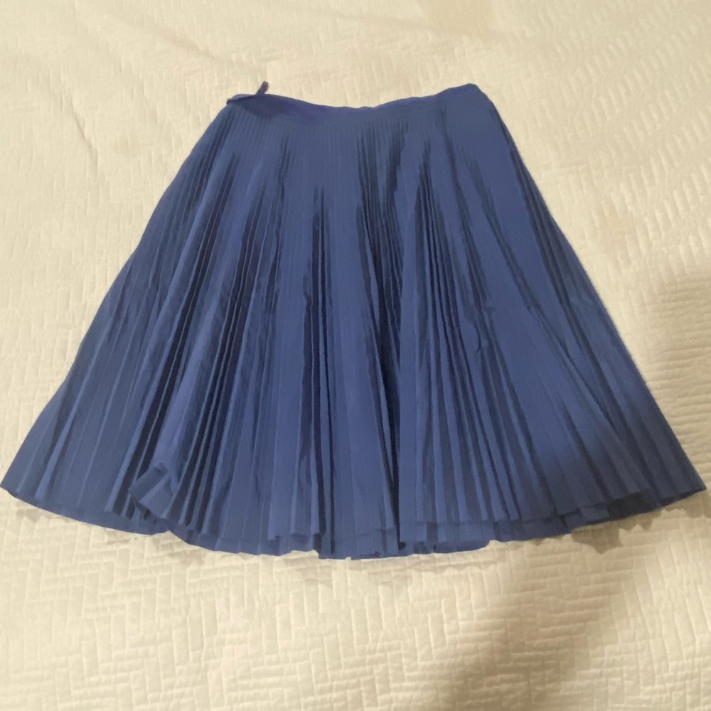 EUC blue pleated a-line skirt